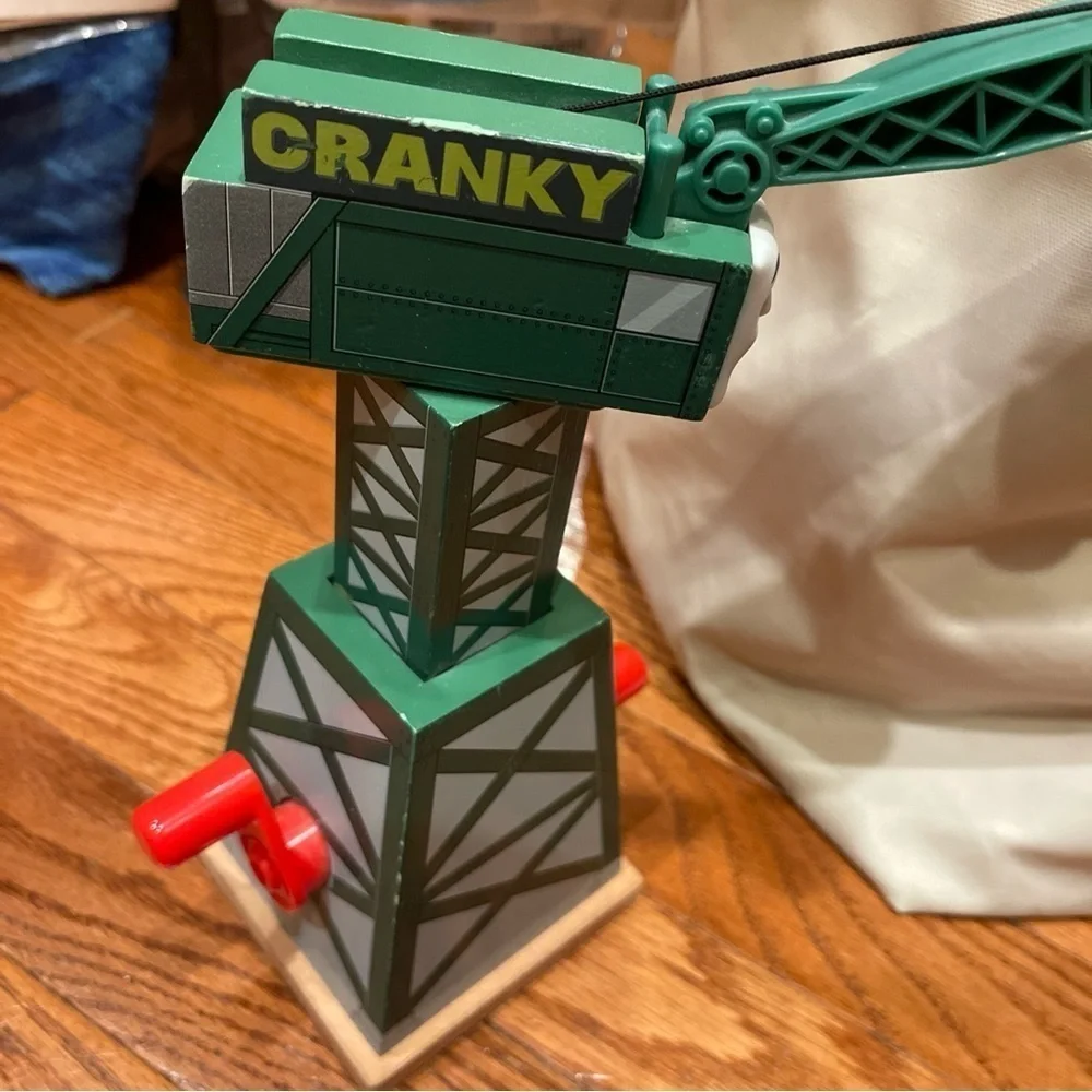 Thomas & Friends CRANKY THE CRANE 2012 Gullane Y4368 Wooden Magnetic Train set